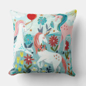 Unicorn, niedliche Regenbogenmädchen Kissen (Vorderseite)