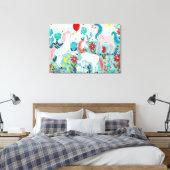 Unicorn, niedliche Regenbogenmädchen Leinwanddruck (Insitu (Schlafzimmer))