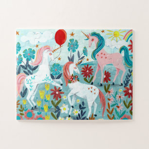 Unicorn, niedliche Regenbogenmädchen Puzzle