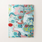 Unicorn, niedliche Regenbogenmädchen Puzzle (Vertikal)