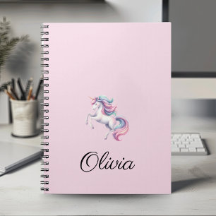 Unicorn Niedliche Wasserfarbe Personalisierter Nam Notizblock