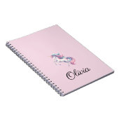 Unicorn Niedliche Wasserfarbe Personalisierter Nam Notizblock (Rechte Seite)