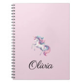 Unicorn Niedliche Wasserfarbe Personalisierter Nam Notizblock (Vorderseite)