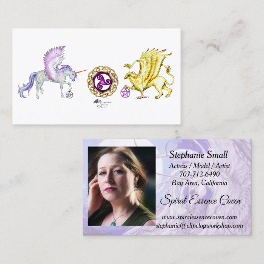 Unicorn niedlicher pegacorn Pegasus-Pferdeponymond Visitenkarte (Vorne/Hinten)