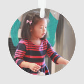 Unicorn niedliches Mädchen Foto Weihnachten Ornament (Rückseite)