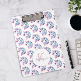 Unicorn Niedliches Wasserfarbmuster Individuelle N Klemmbrett