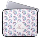 Unicorn Niedliches Wasserfarbmuster Individuelle N Laptopschutzhülle (Vorderseite)