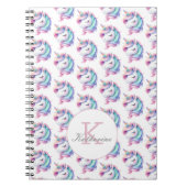 Unicorn Niedliches Wasserfarbmuster Individuelle N Notizblock (Vorderseite)