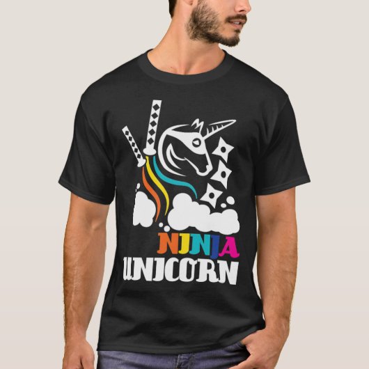 Unicorn Ninja 3 Black Metal T-Shirt (Vorderseite)