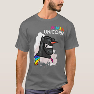 Unicorn Ninja Funny Cool Martial Arts Fighting Gif T-Shirt