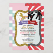 Unicorn & Ninja Joint Boy Girl Birthday Invites Einladung (Vorne/Hinten)