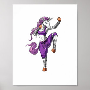 Unicorn Ninja Karate Kickboxing Muay Thai Martial Poster