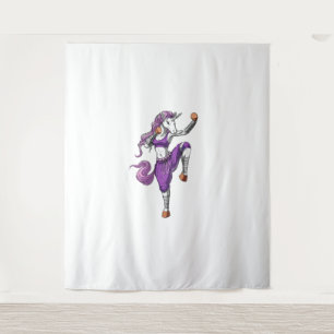 Unicorn Ninja Karate Kickboxing Muay Thai Martial Wandteppich