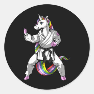Unicorn Ninja Karate Martial Art Kickboxing Taekwo Runder Aufkleber