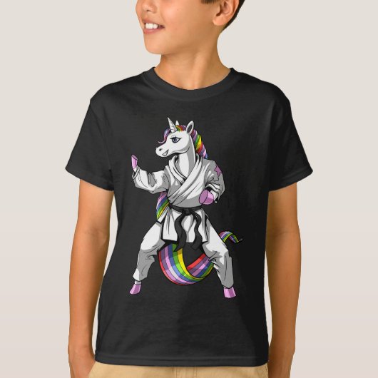 Unicorn Ninja Karate Martial Art Kickboxing Taekwo T-Shirt (Vorderseite)