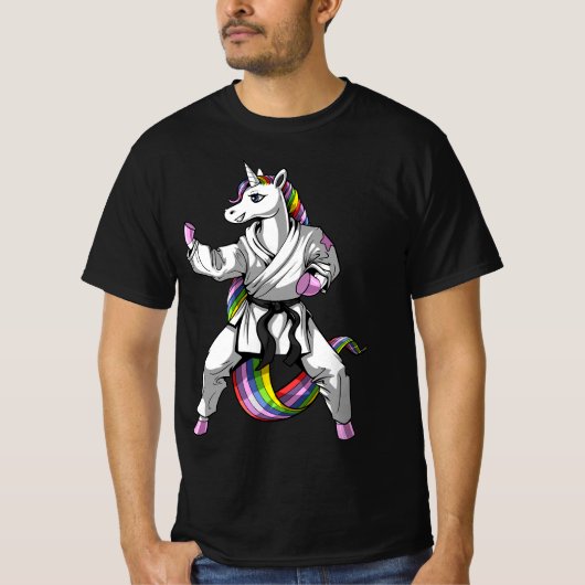 Unicorn Ninja Karate Martial Art Kickboxing Taekwo T-Shirt (Vorderseite)
