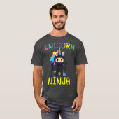 Unicorn Ninja Niedlich Rainbow Unicorn Kämpfer Lov T-Shirt (Vorne ganz)