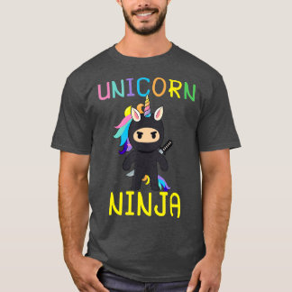 Unicorn Ninja Niedlich Rainbow Unicorn Kämpfer Lov T-Shirt