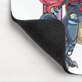 Unicorn Ninja Riding Dinosaur Mousepad (Ecke)