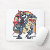 Unicorn Ninja Riding Dinosaur Mousepad (Mit Mouse)