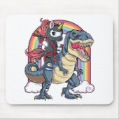 Unicorn Ninja Riding Dinosaur Mousepad (Vorne)
