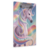 Unicorn Notebook, Magical Rainbow Stars Unicorn  Klemmbrett (Rechts)