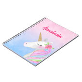 Unicorn-Notizbücher (personalisiert mit Namen) Notizblock (Linke Seite)