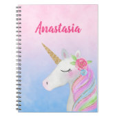 Unicorn-Notizbücher (personalisiert mit Namen) Notizblock (Vorderseite)