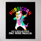 Unicorn Nurse Funny Nursicorn Rainbows Nursing RN Poster (Vorne)