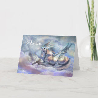 Unicorn of Peace Holiday ArtCard Feiertagskarte