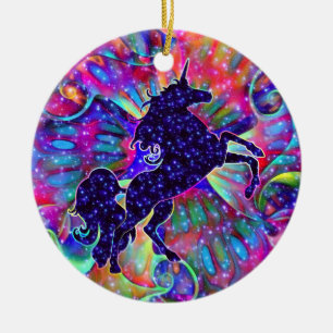 UNICORN OF THE UNIVERSE multicolored Keramik Ornament