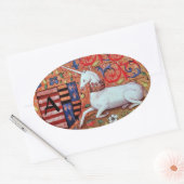 UNICORN OLD BROWN PARCHMONOGRAM OVALER AUFKLEBER (Umschlag)