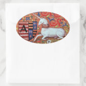 UNICORN OLD BROWN PARCHMONOGRAM OVALER AUFKLEBER (Tasche)