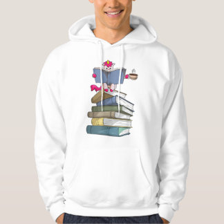 Unicorn on Books Drink Coffee Unicor Hoodie