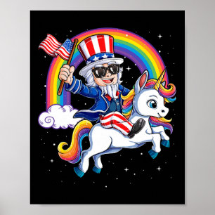 Unicorn Onkel Sam 4. Juli Mericorn Männer Frauen U Poster