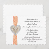 Unicorn Orange Lace Probe Dinner Einladung (Vorne/Hinten)