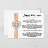 Unicorn Orange Lace Safety Measures Begleitkarte (Vorne/Hinten)