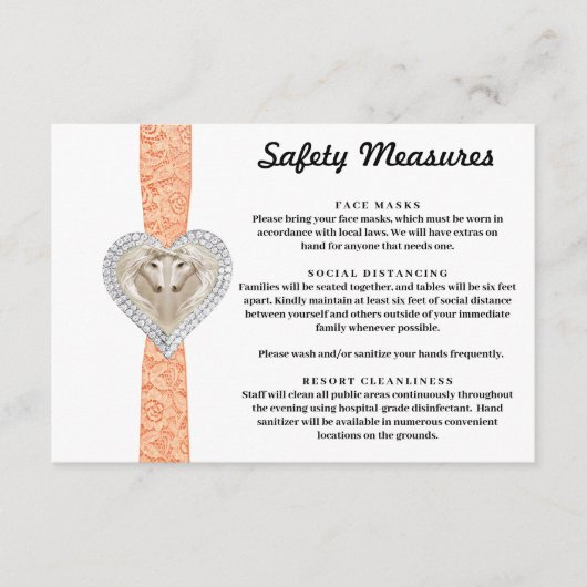 Unicorn Orange Lace Safety Measures Begleitkarte (Vorderseite)
