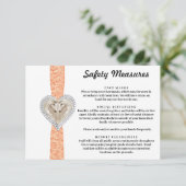 Unicorn Orange Lace Safety Measures Begleitkarte (Stehend Vorderseite)