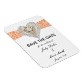 Unicorn Orange Lace Save the Date Magnet (Rechte Seite)
