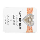 Unicorn Orange Lace Save the Date Magnet (Horizontal)