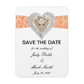 Unicorn Orange Lace Save the Date Magnet (Vertikal)