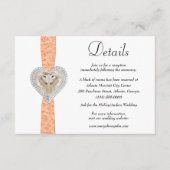 Unicorn Orange Lace Wedding Details Begleitkarte (Vorderseite)
