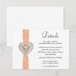 Unicorn Orange Lace Wedding Details Begleitkarte
