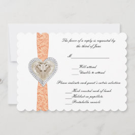 Unicorn Orange Lace Wedding Response Card Einladung