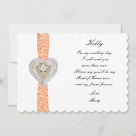Unicorn Orange Lace Wedding Trauzeugin Card Einladung