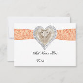 Unicorn Orange Spitzentafel Platzkarte (Vorderseite)