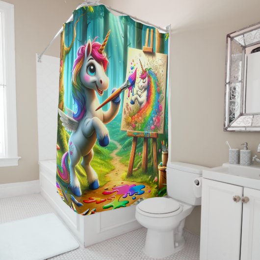 Unicorn Painter Duschvorhang (Beispiel)