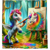 Unicorn Painter Duschvorhang (Vorderseite)