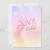 Unicorn Pajama Girl Sleepover Tween Party Einladung (Rückseite)